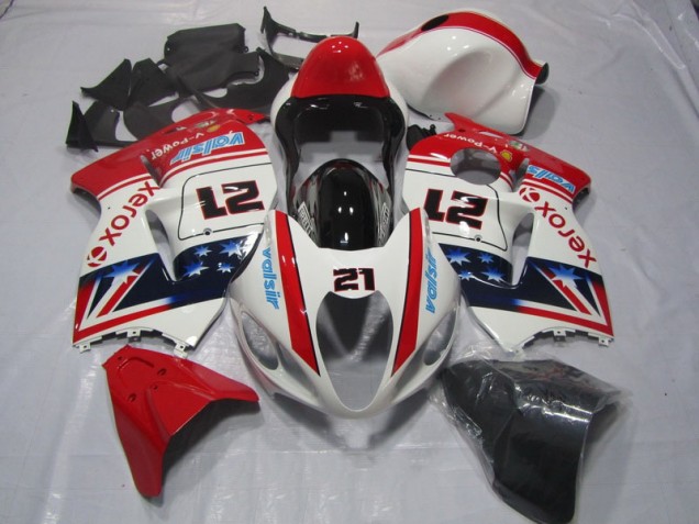 GSXR 1300 Hayabusa 96-07 Verkleidungen - Weiß Rot Xerox 21 GSXR 1300 Hayabusa 96-07 Verkleidungen - Weiß Rot Xerox 21
