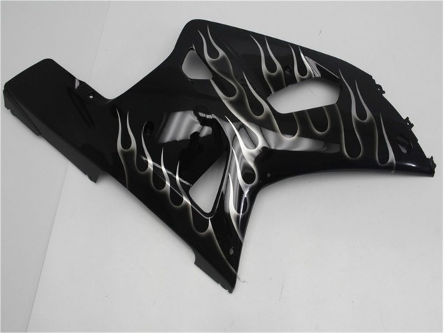 GSXR 600 / 750 K1 K2 K3 01-03 Verkleidungen - Schwarze Weiße Flamme GSXR 600 / 750 K1 K2 K3 01-03 Verkleidungen - Schwarze Weiße Flamme