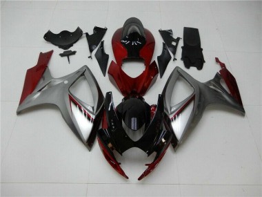 GSXR 600 / 750 K6 06-07 Verkleidungen - Rot Silber