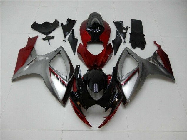GSXR 600 / 750 K6 06-07 Verkleidungen - Rot Silber GSXR 600 / 750 K6 06-07 Verkleidungen - Rot Silber