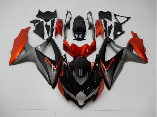 GSXR 600 / 750 K8 08-10 Verkleidungen - Schwarz Orange Grau GSXR 600 / 750 K8 08-10 Verkleidungen - Schwarz Orange Grau