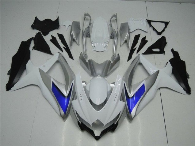 GSXR 600 / 750 K8 08-10 Verkleidungen - Weiß Silber Blau GSXR 600 / 750 K8 08-10 Verkleidungen - Weiß Silber Blau