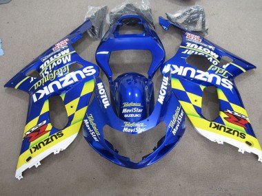 GSXR 600 K1 K2 K3 01-03 Verkleidungen - Blau Gelb Telefonia Movistar
