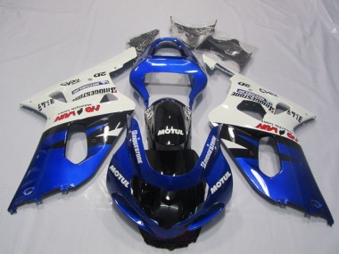 GSXR 600 K1 K2 K3 01-03 Verkleidungen - Blau Weiß Motul