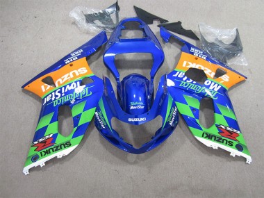 GSXR 600 K1 K2 K3 01-03 Verkleidungen - BlauGrün Telefumia Movistar