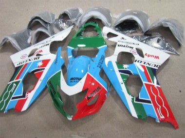 GSXR 600 K1 K2 K3 01-03 Verkleidungen - BlauGrün Weiß Motul
