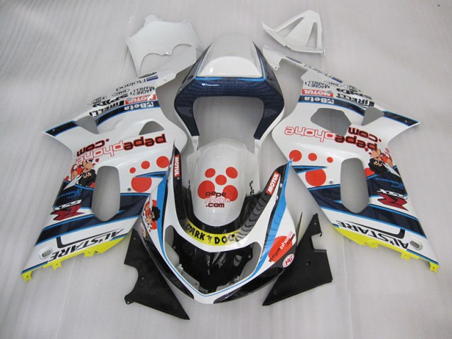 GSXR 600 K1 K2 K3 01-03 Verkleidungen - Weiß Blau Dunkel Hund GSXR 600 K1 K2 K3 01-03 Verkleidungen - Weiß Blau Dunkel Hund