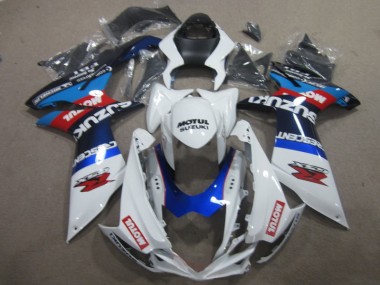 GSXR 600 K11 11-24 Verkleidungen - Weiß Blau Motul