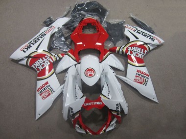 GSXR 600 K11 11-24 Verkleidungen - Weiß Lucky Strike Rot Motul