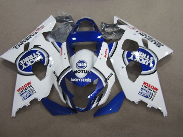 GSXR 600 K4 04-05 Verkleidungen - Blau Weiß Lucky Strike Motul GSXR 600 K4 04-05 Verkleidungen - Blau Weiß Lucky Strike Motul