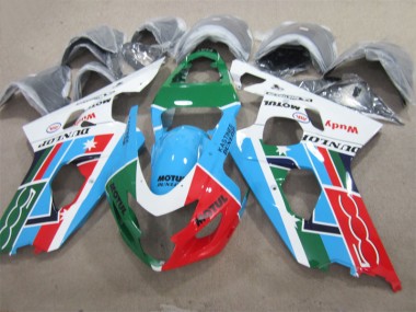GSXR 600 K4 04-05 Verkleidungen - BlauGrün Rot Motul