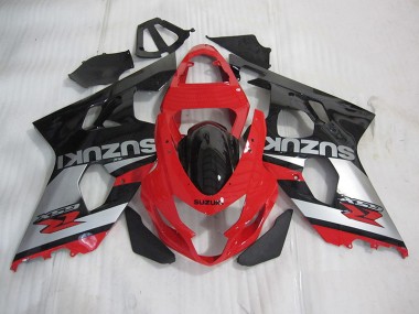GSXR 600 K4 04-05 Verkleidungen - Rot Schwarz Silber