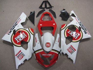 GSXR 600 K4 04-05 Verkleidungen - Rot Weiß Lucky Strike Motul