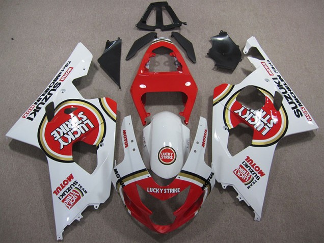 GSXR 600 K4 04-05 Verkleidungen - Rot Weiß Lucky Strike Motul GSXR 600 K4 04-05 Verkleidungen - Rot Weiß Lucky Strike Motul