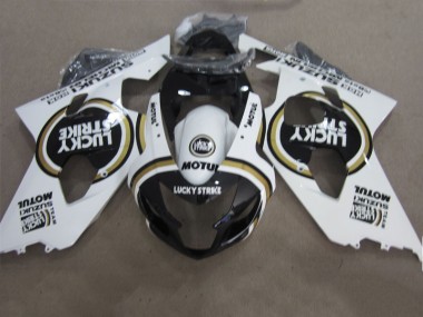 GSXR 600 K4 04-05 Verkleidungen - Schwarz Weiß Lucky Strike Motul