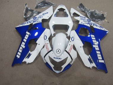 GSXR 600 K4 04-05 Verkleidungen - Weiß Blau Motul