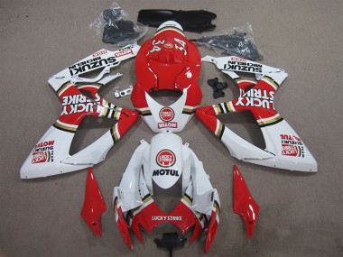GSXR 600 K6 06-07 Verkleidungen - Rot Weiß Lucky Strike Motul