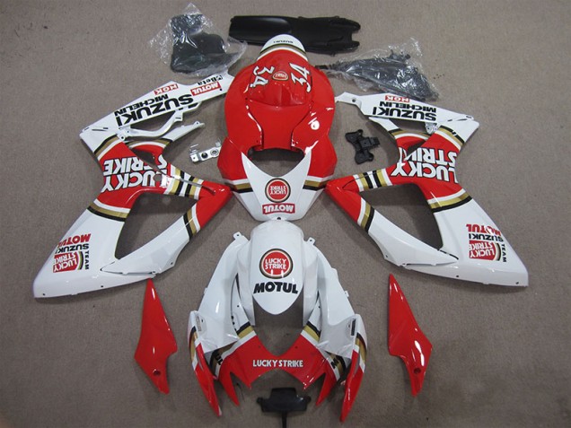 GSXR 600 K6 06-07 Verkleidungen - Rot Weiß Lucky Strike Motul GSXR 600 K6 06-07 Verkleidungen - Rot Weiß Lucky Strike Motul