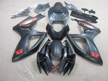 GSXR 600 K6 06-07 Verkleidungen - Schwarz Rot Aufkleber
