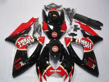 GSXR 600 K6 06-07 Verkleidungen - Schwarz Rot Lucky Strike Motul