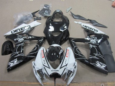 GSXR 600 K6 06-07 Verkleidungen - Schwarz Weiß Corona Extra Motul