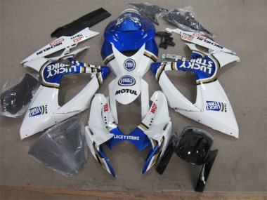 GSXR 600 K6 06-07 Verkleidungen - Weiß Blau Lucky Strike Motul