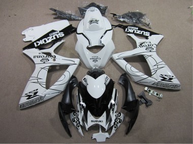 GSXR 600 K6 06-07 Verkleidungen - Weiß Schwarz Corona Extra