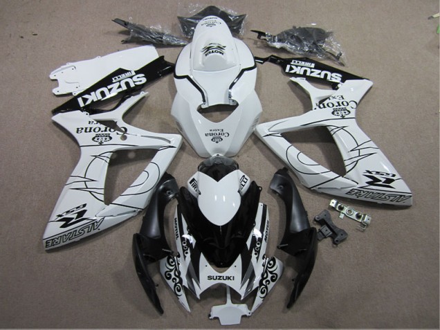 GSXR 600 K6 06-07 Verkleidungen - Weiß Schwarz Corona Extra GSXR 600 K6 06-07 Verkleidungen - Weiß Schwarz Corona Extra
