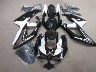 GSXR 600 K8 08-10 Verkleidung - Schwarz Weiß