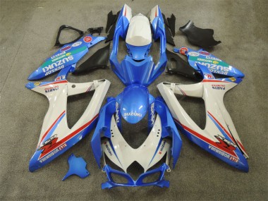 GSXR 600 K8 08-10 Verkleidungen - Blau Weiß mit Aufklebern