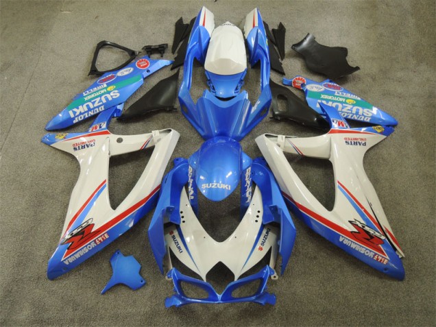 GSXR 600 K8 08-10 Verkleidungen - Blau Weiß mit Aufklebern GSXR 600 K8 08-10 Verkleidungen - Blau Weiß mit Aufklebern