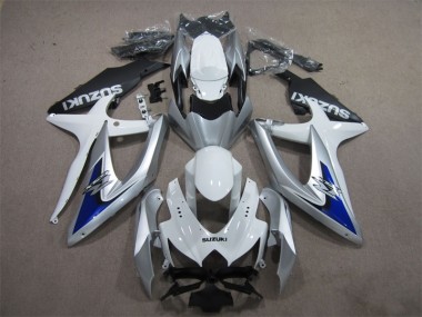 GSXR 600 K8 08-10 Verkleidungen - Silber Blau Weiß