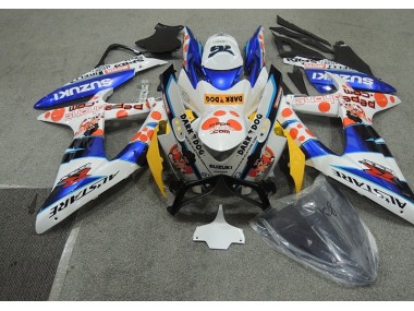 GSXR 600 K8 08-10 Verkleidungen - Weiß Blau Dunkel Hund