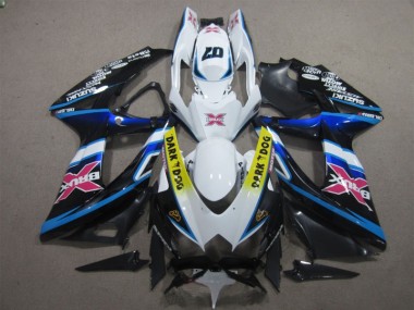 GSXR 600 K8 08-10 Verkleidungen - Weiß Dunkel Hund 07