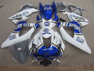 GSXR 600 K8 08-10 Verkleidungen - Weiß Lucky Strike Blau Motul