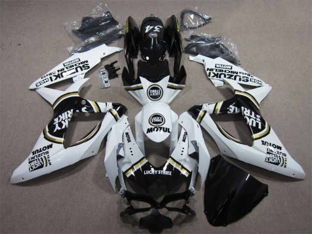 GSXR 600 K8 08-10 Verkleidungen - Weiß Lucky Strike Schwarz Motul GSXR 600 K8 08-10 Verkleidungen - Weiß Lucky Strike Schwarz Motul