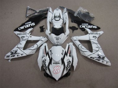 GSXR 600 K8 08-10 Verkleidungen - Weiß Schwarz Corona Extra Motul 8