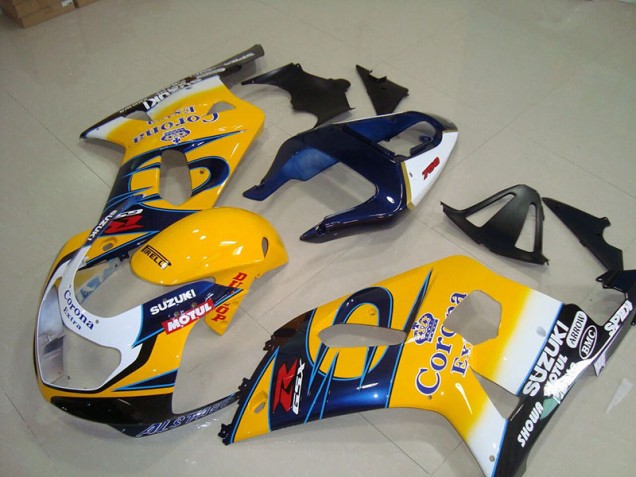 GSXR 750 K1 K2 K3 01-03 Verkleidungen - Gelb Blau Corona Extra Motul GSXR 750 K1 K2 K3 01-03 Verkleidungen - Gelb Blau Corona Extra Motul