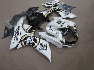 GSXR 750 K11 11-24 Verkleidungen - Weiß Lucky Strike Schwarz Motul