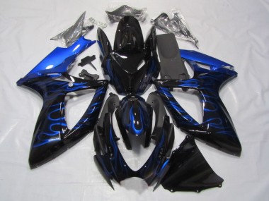 GSXR 750 K6 06-07 Verkleidungen - Schwarze Blau Flamme
