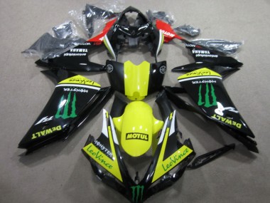 R1 07-08 Verkleidungen - Schwarz Gelb Motul Leovince