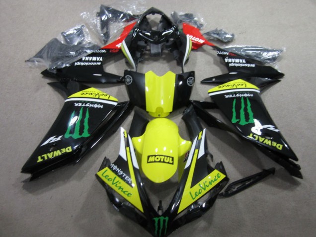 R1 07-08 Verkleidungen - Schwarz Gelb Motul Leovince