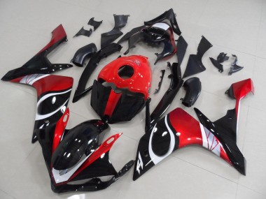 R1 07-08 Verkleidungen - Schwarz rot Glänzend