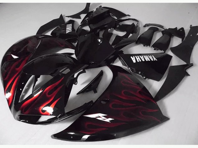 R1 12-14 Verkleidungen - Rote Schwarz Flamme R1 12-14 Verkleidungen - Rote Schwarz Flamme