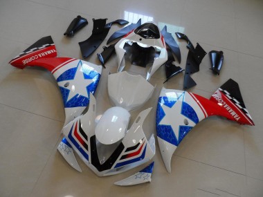 R1 12-14 Verkleidungen - Weiß Schwarz Ducati Stern