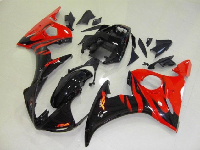 R6 03-05 Verkleidung - Schwarz rote Flamme R6 03-05 Verkleidung - Schwarz rote Flamme