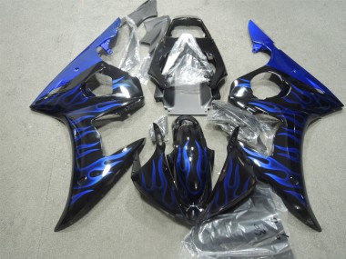 R6 03-05 Verkleidung - Schwarze Blau Flamme
