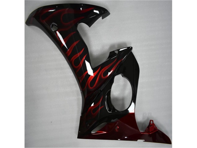 R6 03-05 Verkleidungen - Schwarz rote Flamme R6 03-05 Verkleidungen - Schwarz rote Flamme