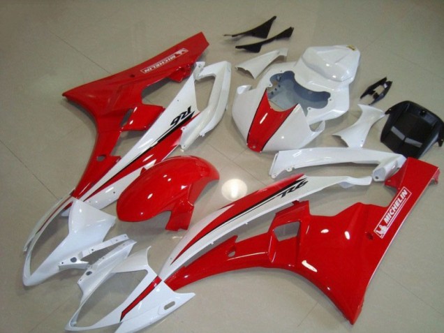 R6 06-07 Motorrad Verkleidungen - Rot Weiß R6 06-07 Motorrad Verkleidungen - Rot Weiß