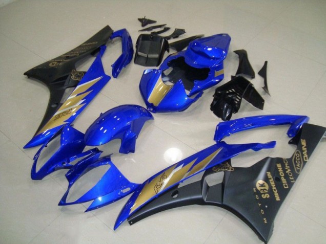 R6 06-07 Verkleidung - Schwarz Blau mit Gold Aufkleber R6 06-07 Verkleidung - Schwarz Blau mit Gold Aufkleber